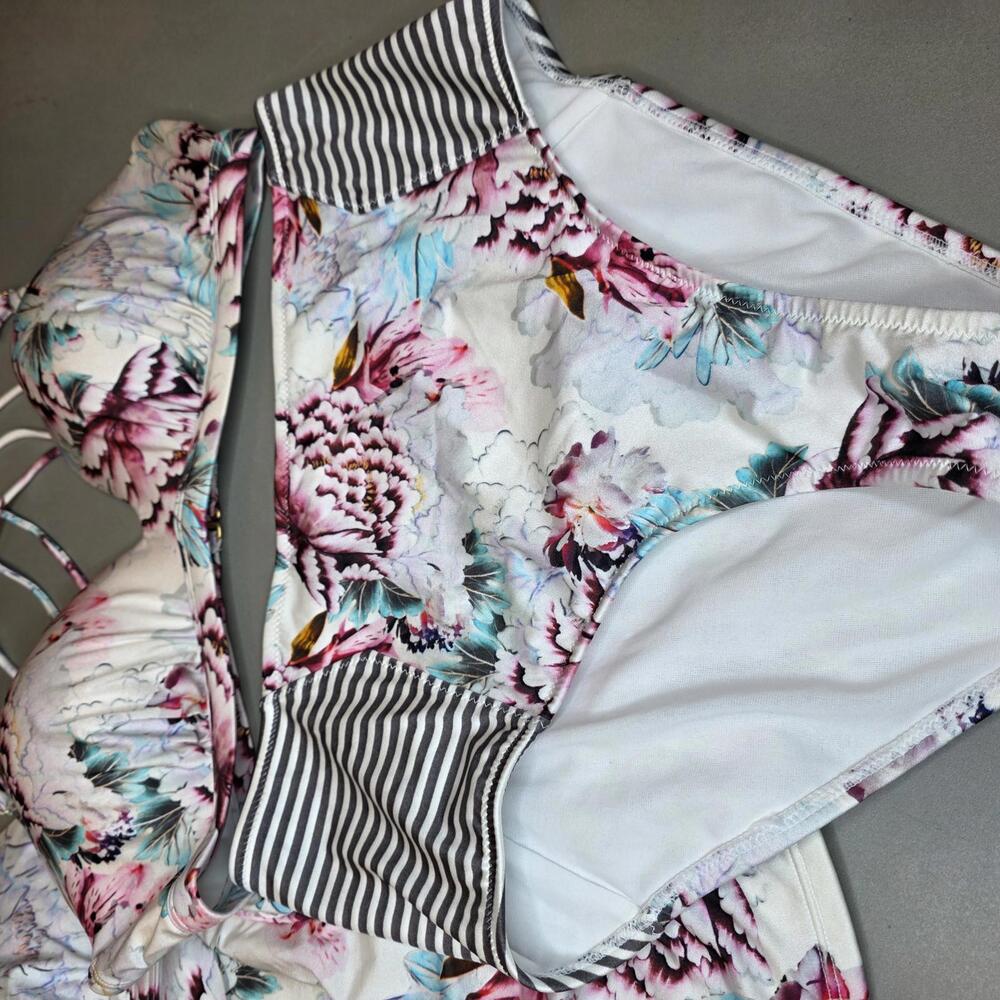 Athleta three piece multicolored Swimming set inclg tankini size M-Bottom L-top - Picture 2 of 6